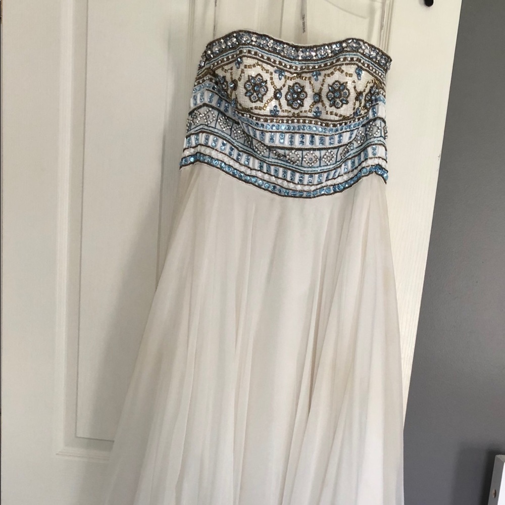 White beaded prom dress